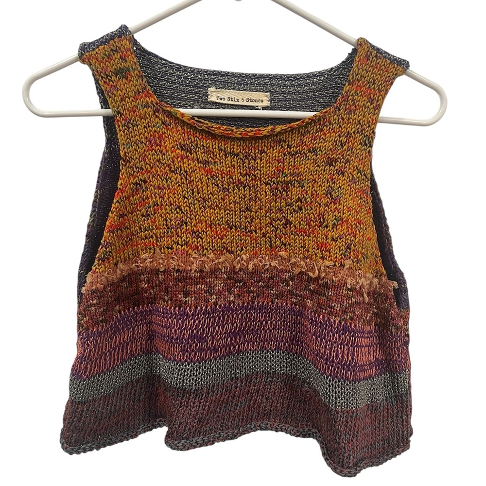 💥NEW two stix & 5 stones Multicolor Knit Crop Top